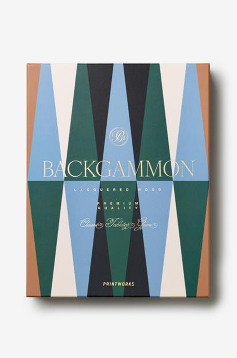 Geometric lacquered wood backgammon set