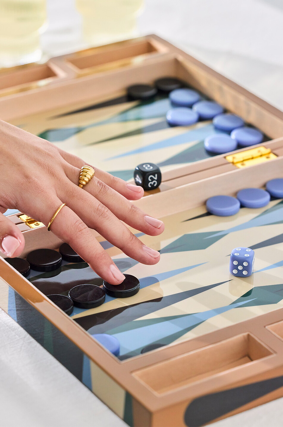 PRINTWORKS Geometric lacquered wood backgammon set Home MULTI COLOURED 5