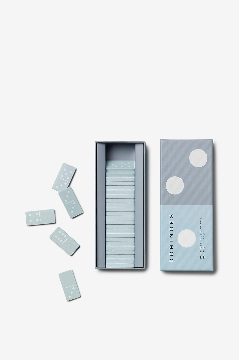 PRINTWORKS Wooden dominoes set with storage box Home BLUE 2