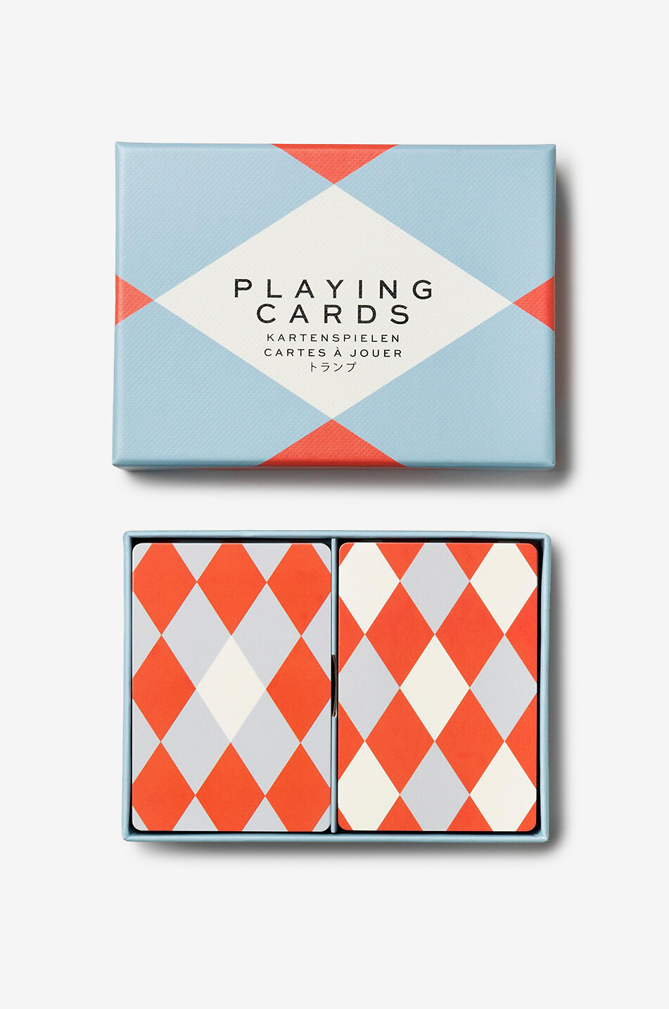 Lot de deux jeux de cartes à jouer à motif losange