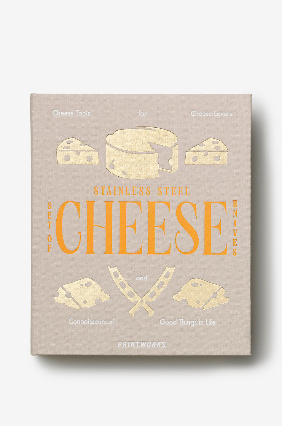 PRINTWORKS Lot de trois couteaux à fromage en acier inoxydable Maison BEIGE 1