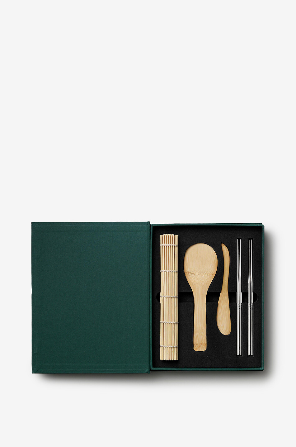 PRINTWORKS Sushi-Utensilien-Set aus Bambus und Edelstahl Haus DUNKELGRÜN 2