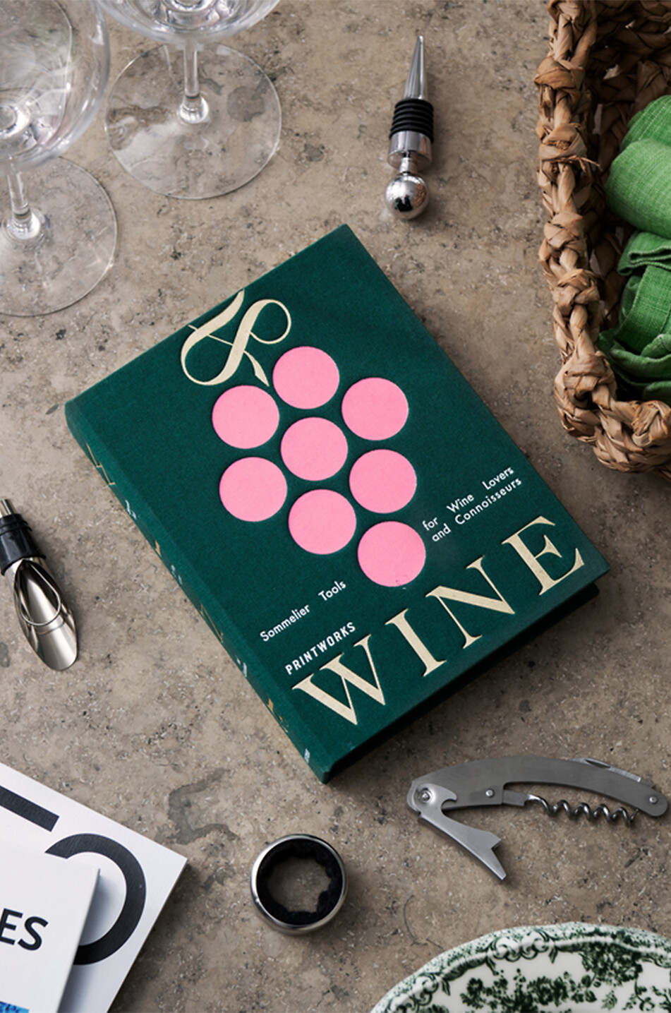 PRINTWORKS Wine accessories gift set in steel with corkscrew Home GREEN 5
