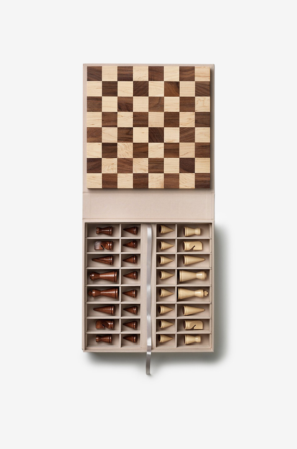 PRINTWORKS Jeu d'échecs en bois avec pièces tournées The Minimalist Maison BEIGE 6