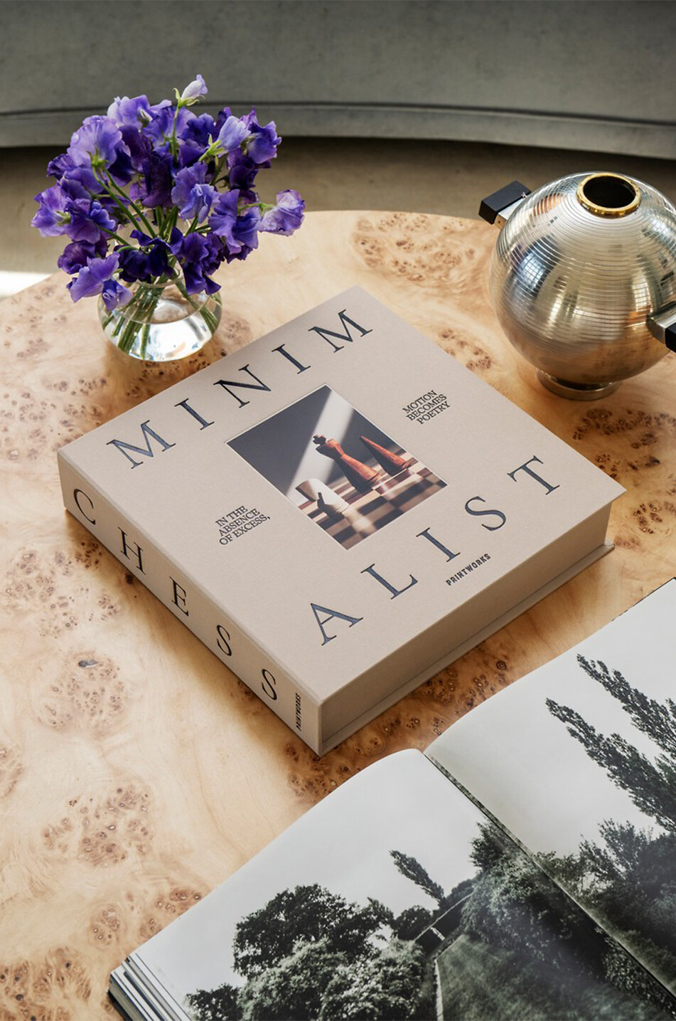 PRINTWORKS Jeu d'échecs en bois avec pièces tournées The Minimalist Maison BEIGE 4