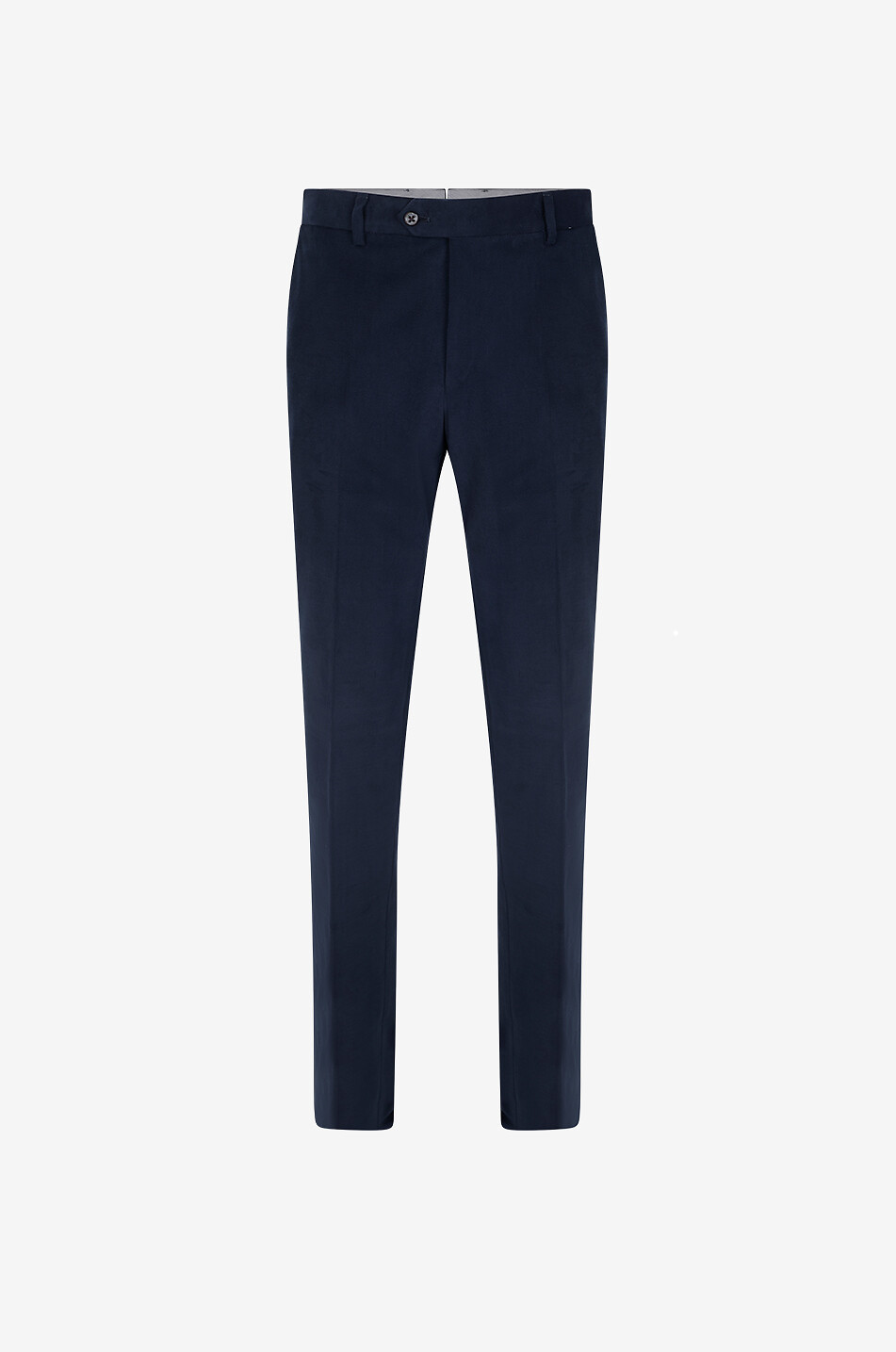 Classic straight-leg blended cotton twill trousers