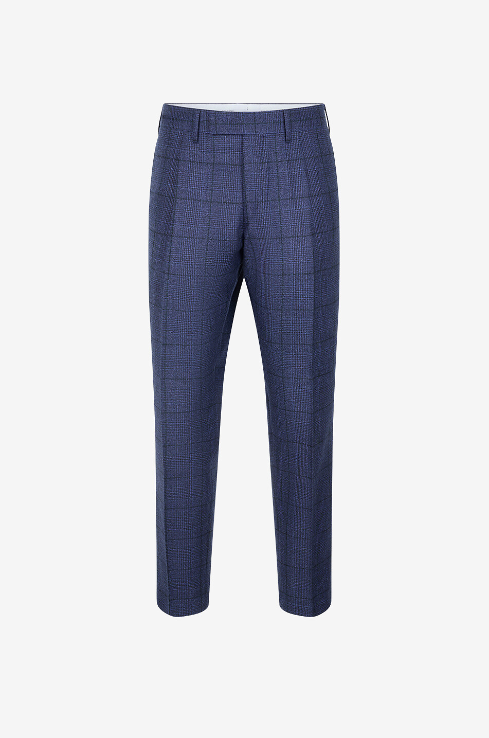 Virgin wool checked cigarette trousers