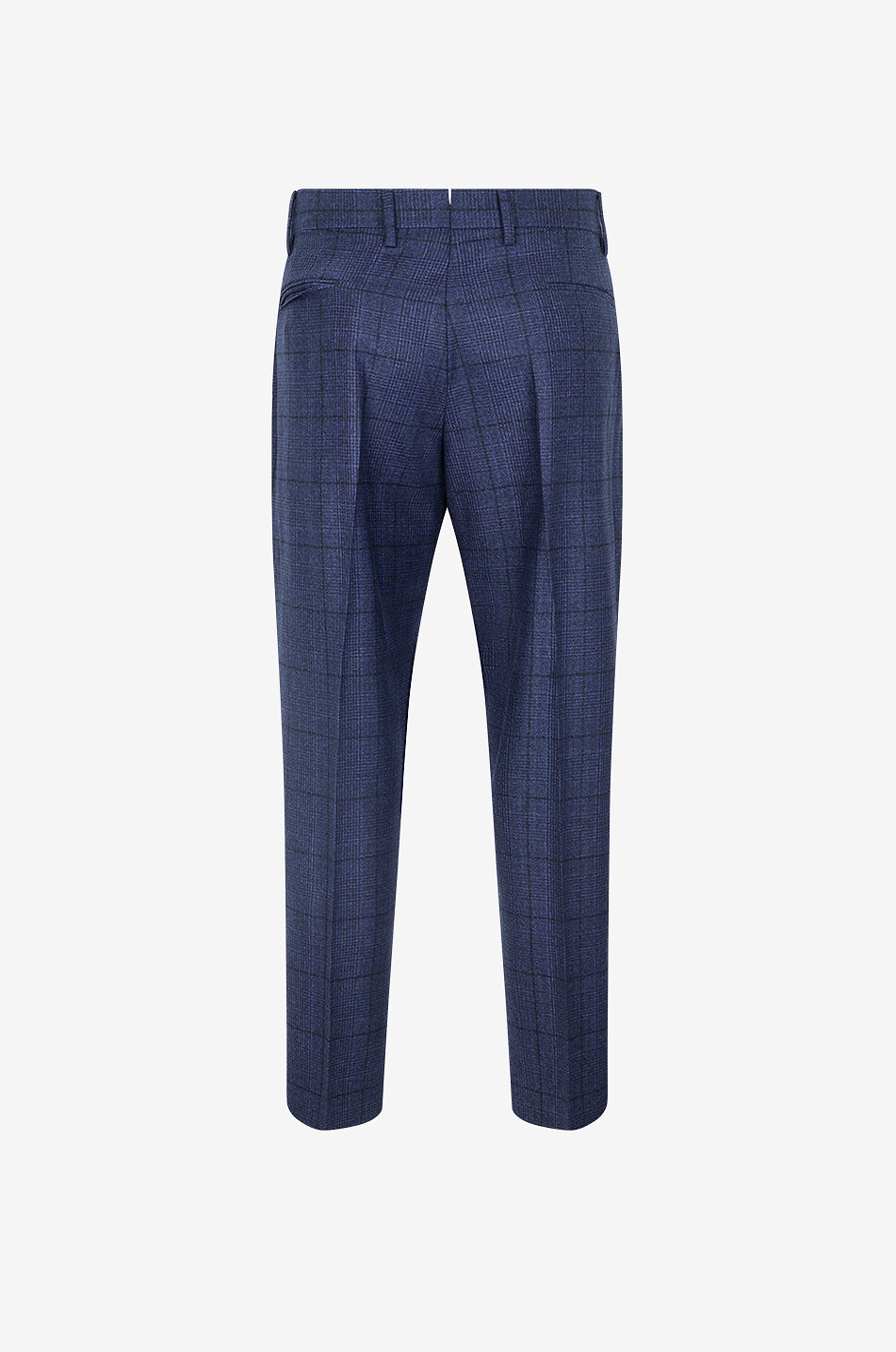BONGENIE Virgin wool checked cigarette trousers Men DARK BLUE 2