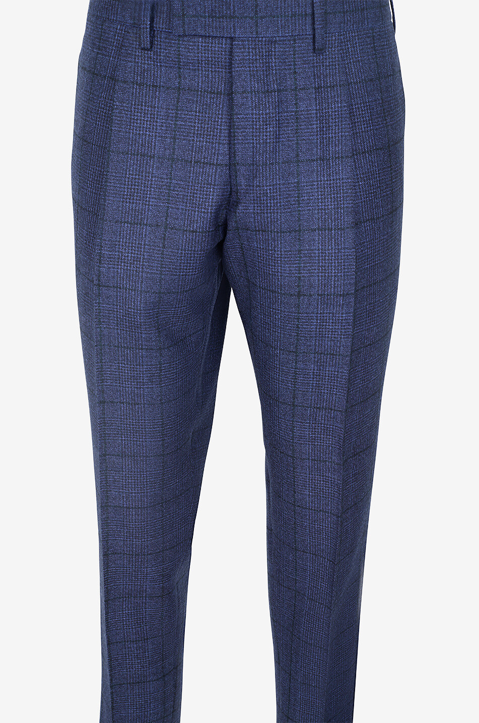 BONGENIE Virgin wool checked cigarette trousers Men DARK BLUE 3