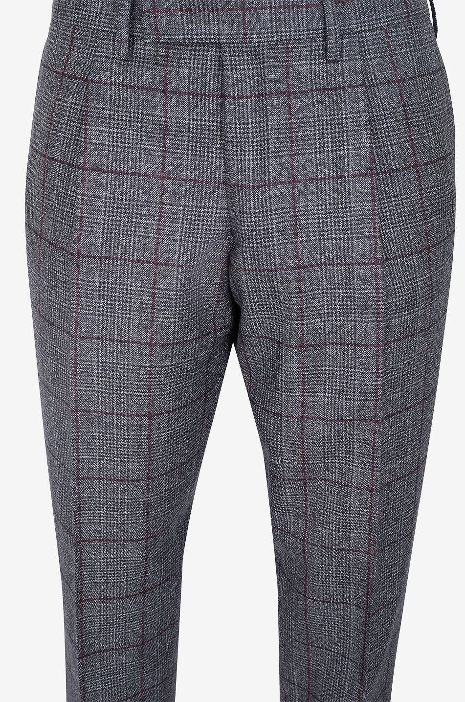 BONGENIE Virgin wool checked cigarette trousers Men DARK GREY 3