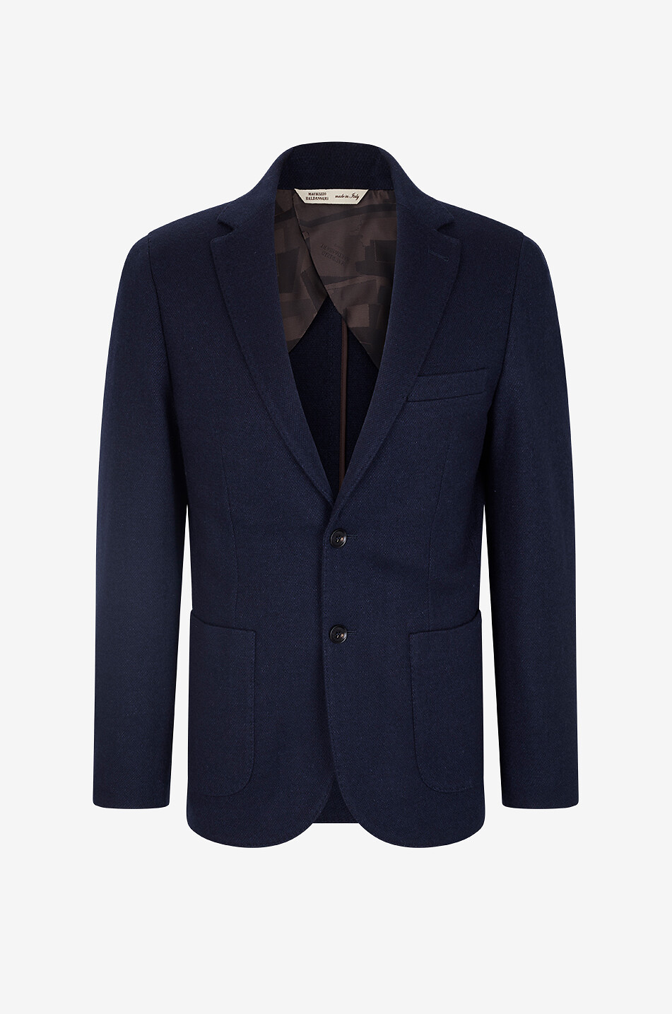 MAURIZIO BALDASSARI Gerader Blazer aus Kaschmir und Leinen Herren DUNKELBLAU 1