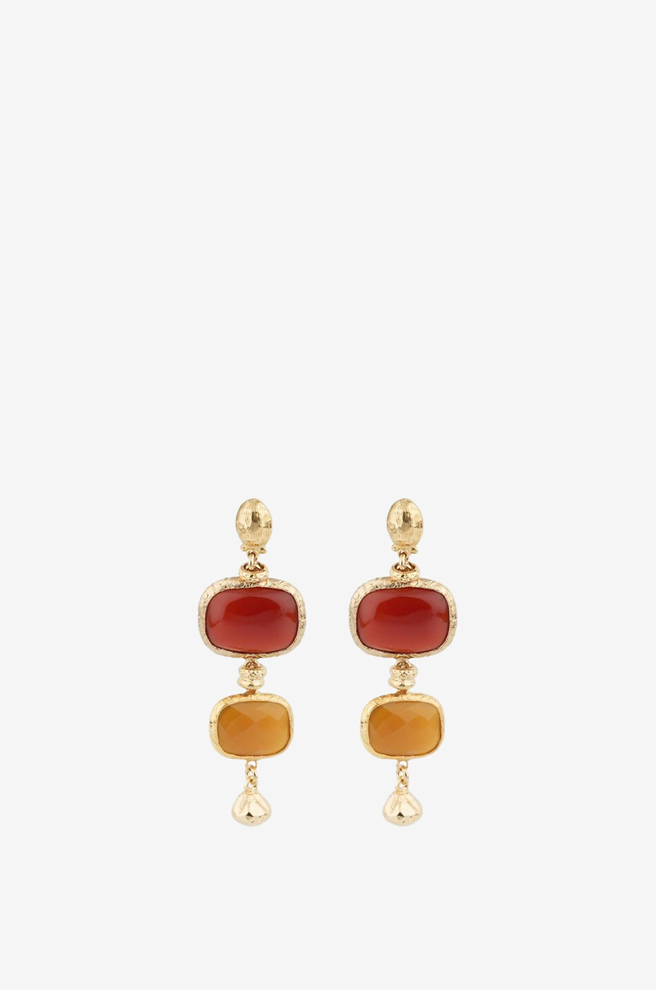 Clips d'oreilles dorés ornés de cabochons Silène PM