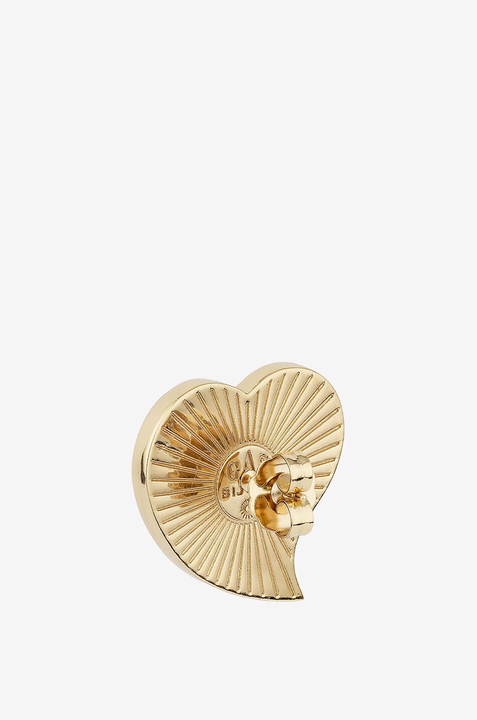 GAS BIJOUX Clous d'oreilles dorés ornés de nacre Mirage Cœur Petit Modèle Femme BLANC CASSE 2