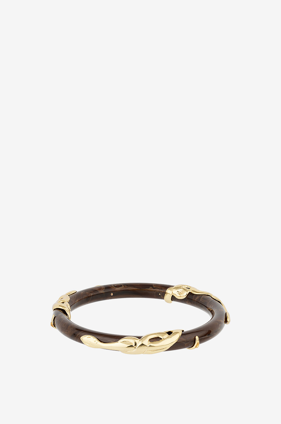 GAS BIJOUX Armreif in Schildpatt-Optik mit goldenen Details Cobra Damen DUNKELBRAUN 1