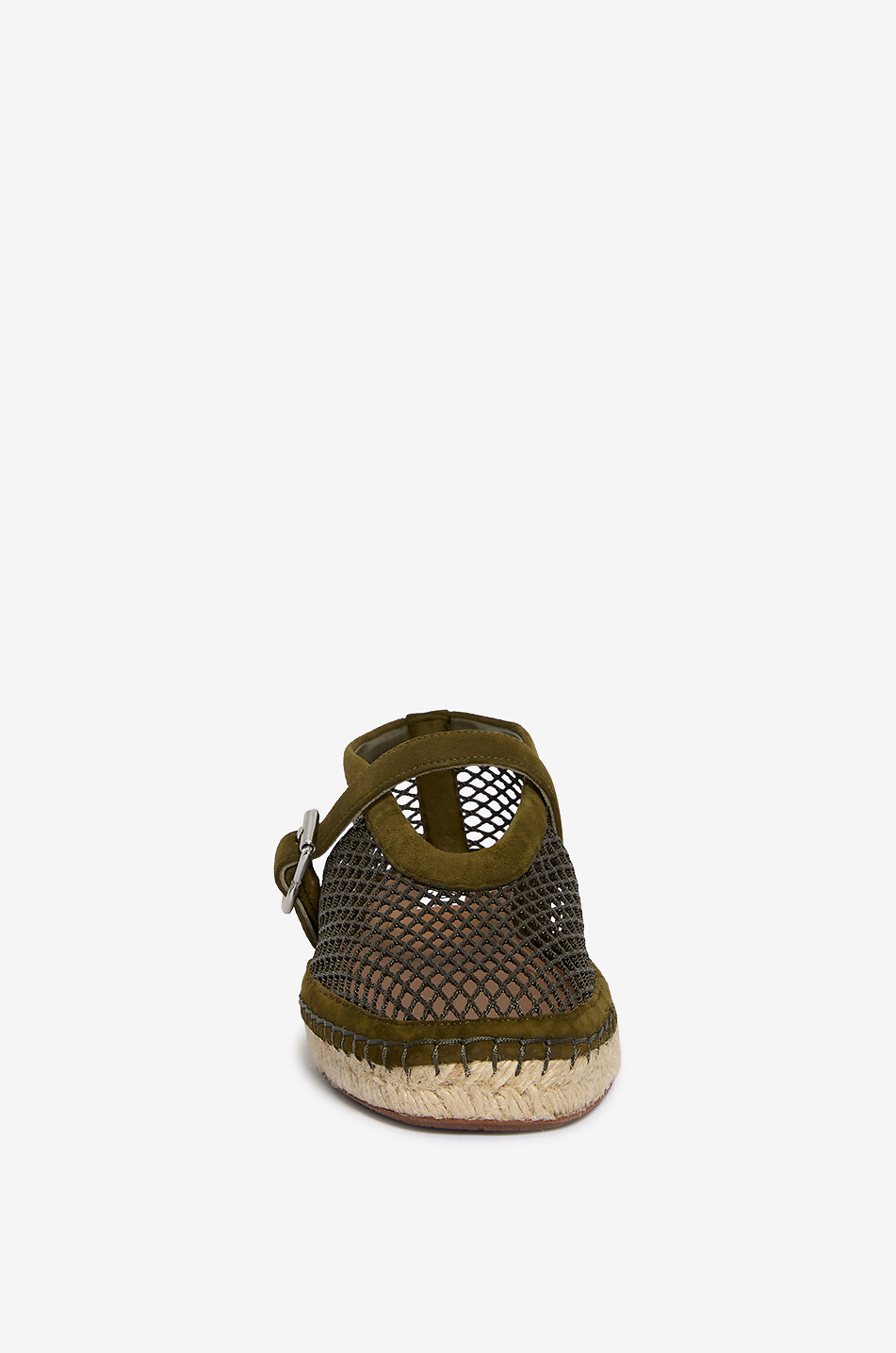 ALAÏA Flache Espadrilles aus Netz und Leder Fishnet Damen GRÜN 2