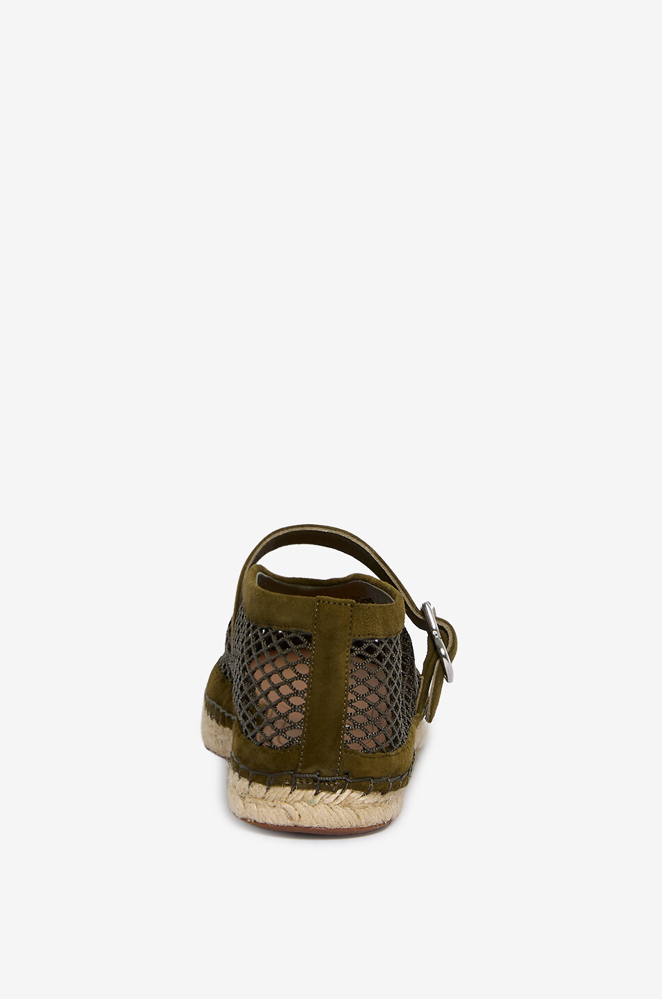 ALAÏA Flache Espadrilles aus Netz und Leder Fishnet Damen GRÜN 4