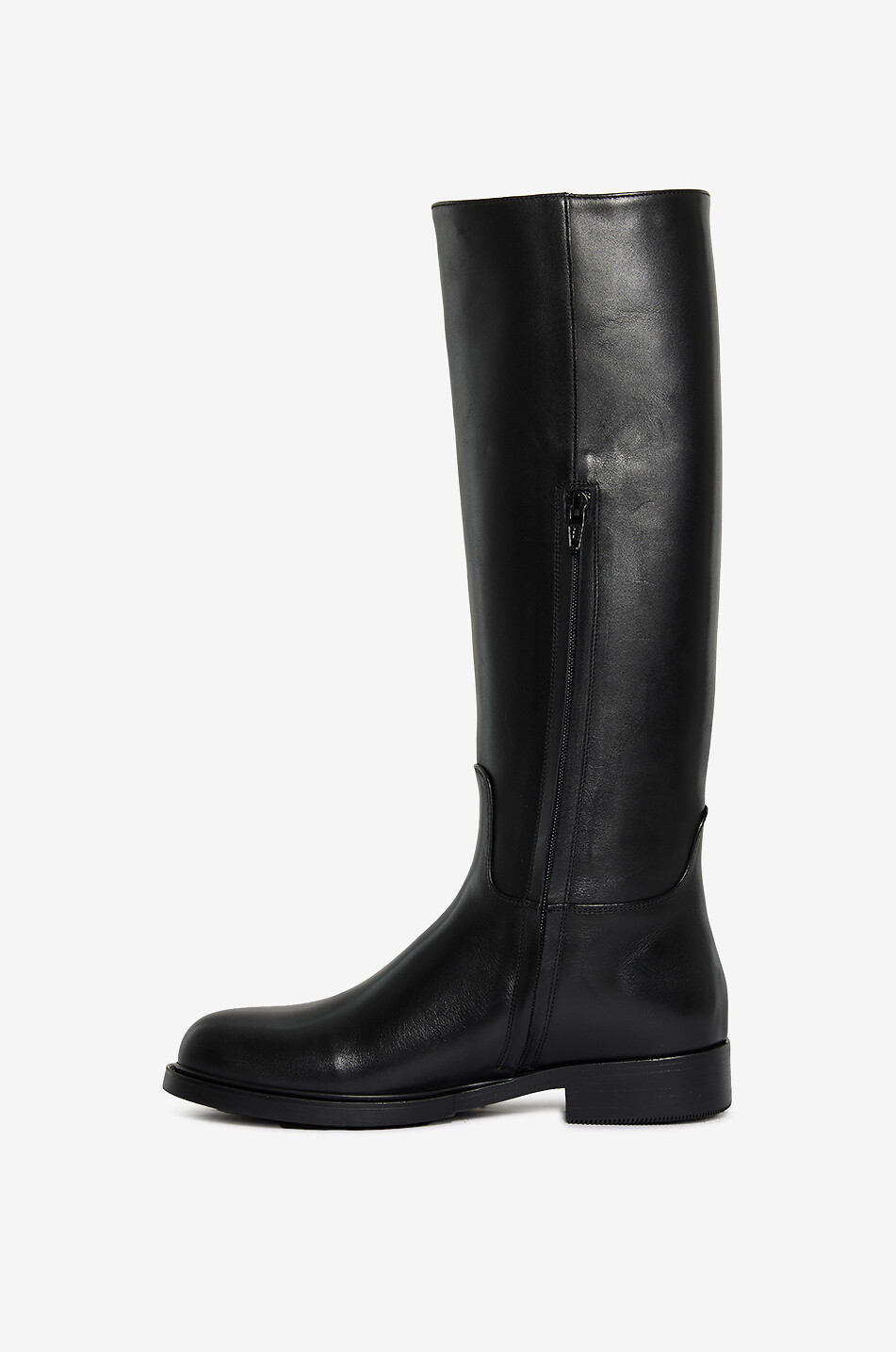 BONGENIE Flache Stiefel aus Kalbsleder mit Schnalle Peder Ranch Damen SCHWARZ 3