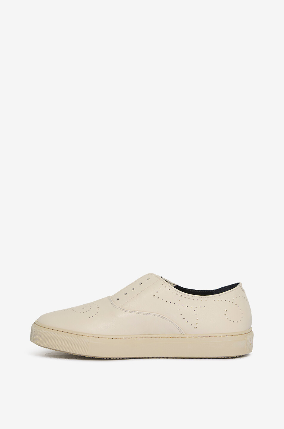 FRATELLI ROSSETTI Slip-on perforated leather sneakers Women EGGSHELL 3
