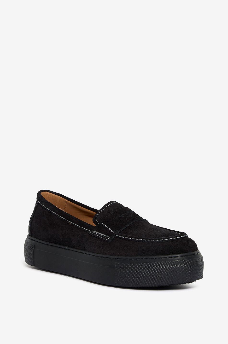 Suede platform loafers