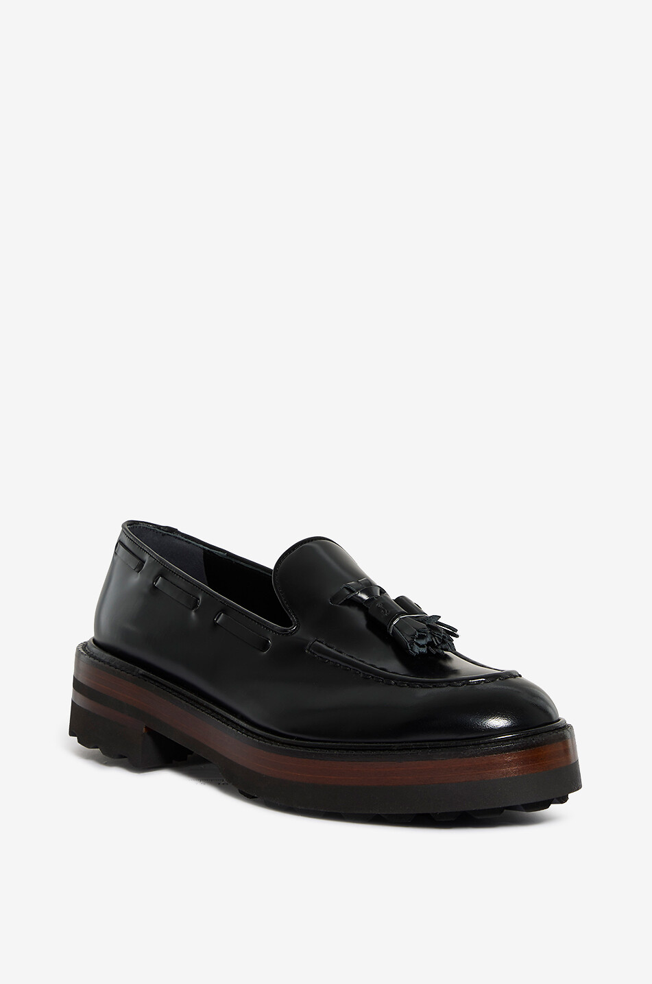 FRATELLI ROSSETTI Brera patent leather tassel loafers Women BLACK 1