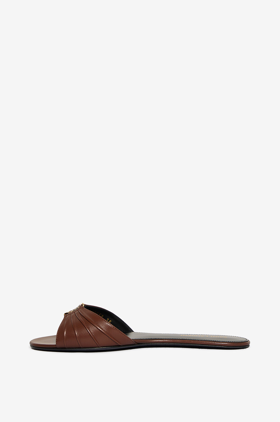 SAINT LAURENT PARIS Babylone flat lambskin mules Women BROWN 3