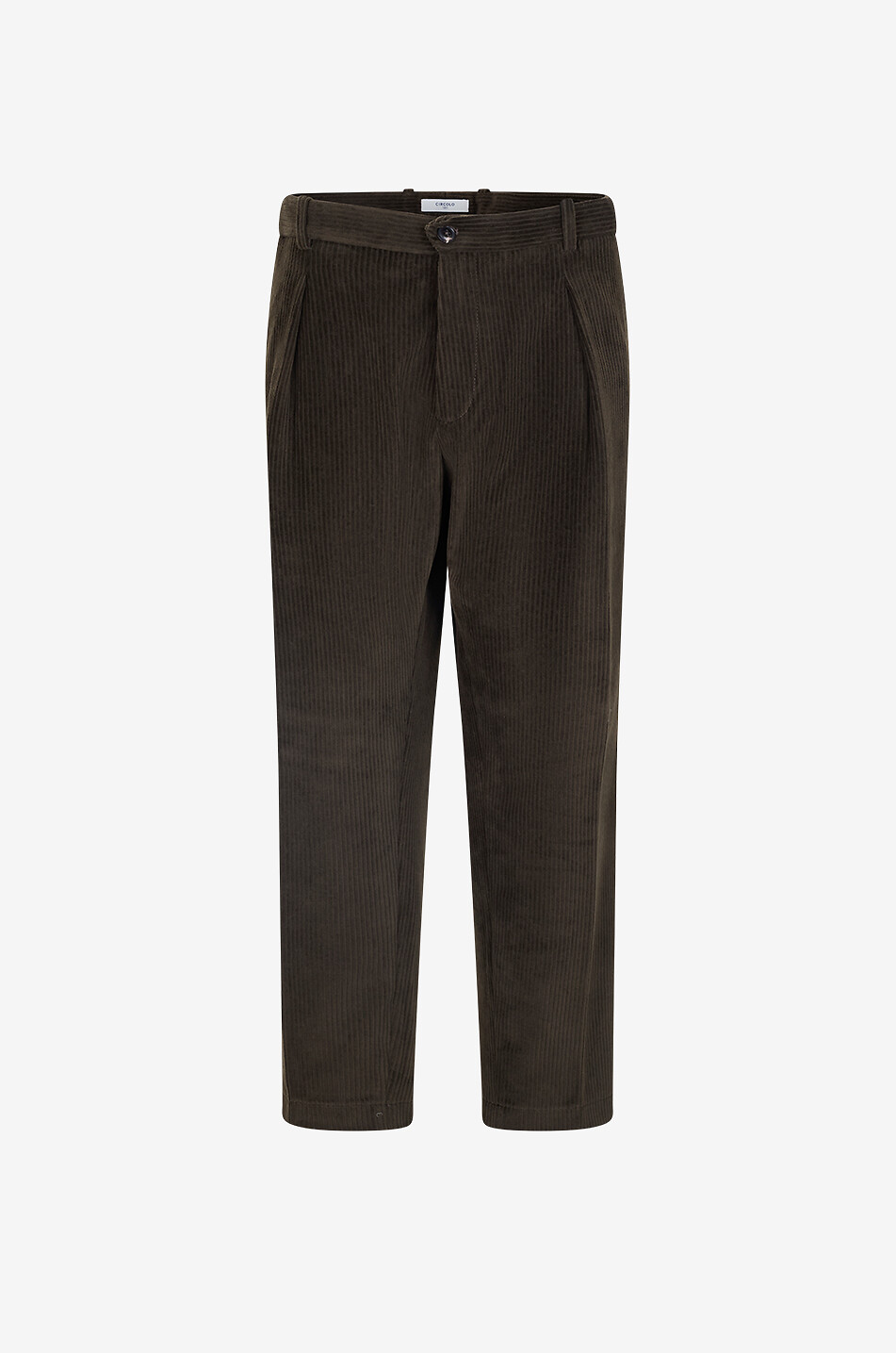 CIRCOLO 1901 Pleated cotton blend corduroy trousers Men DARK BROWN 1