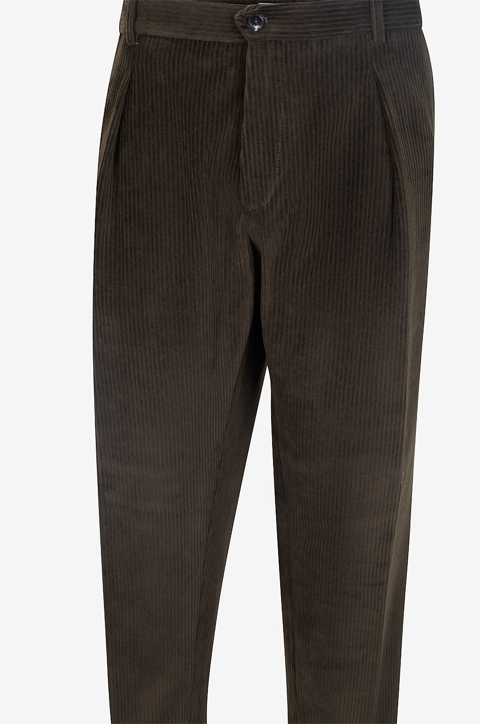 CIRCOLO 1901 Pleated cotton blend corduroy trousers Men DARK BROWN 3