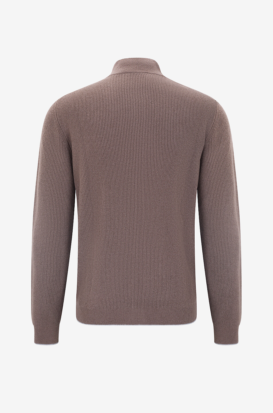 FEDELI Ribbed cashmere roll-neck cardigan Men MEDIUM BROWN 2