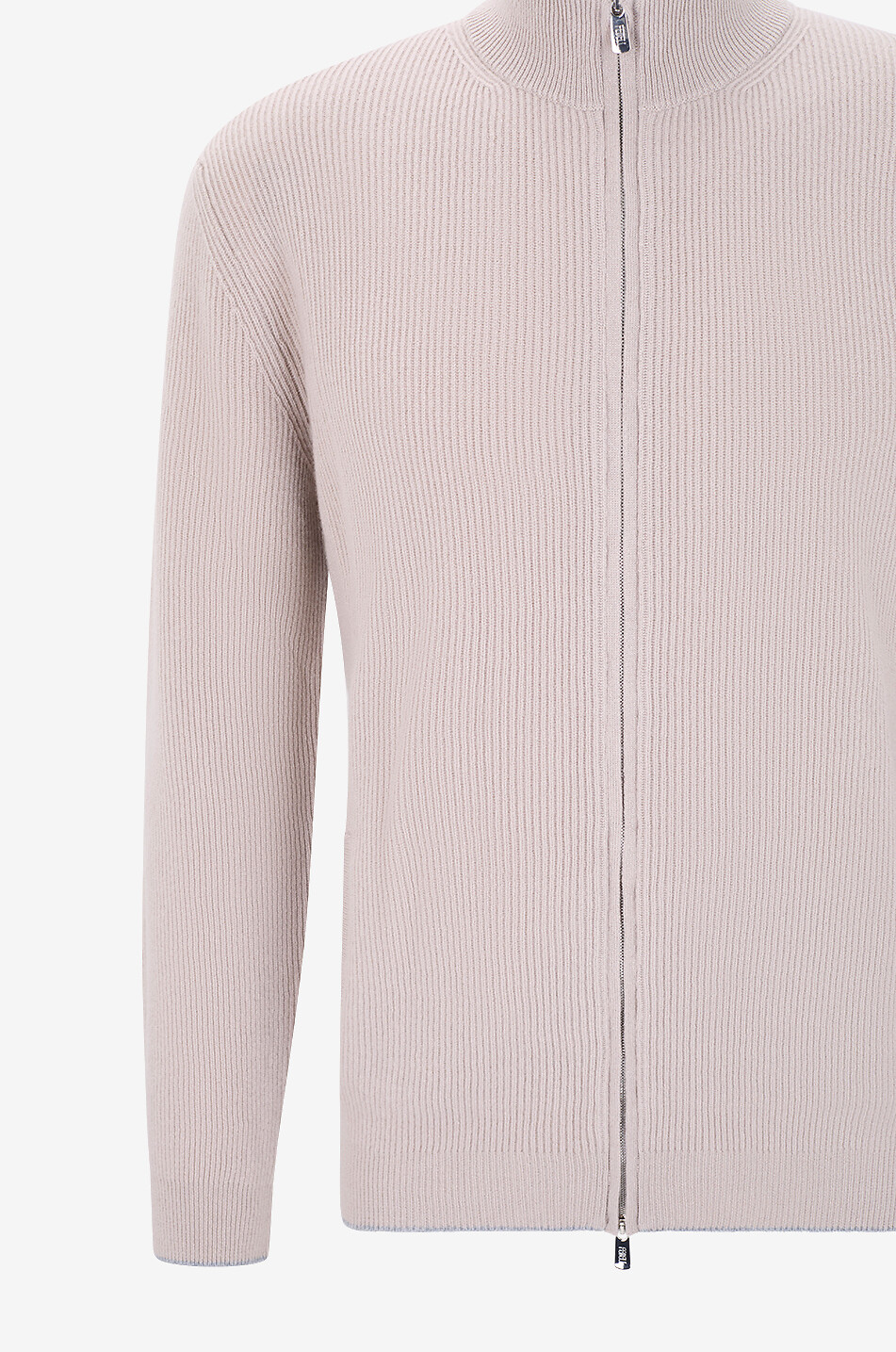 FEDELI Ribbed cashmere roll-neck cardigan Men BROWN 3