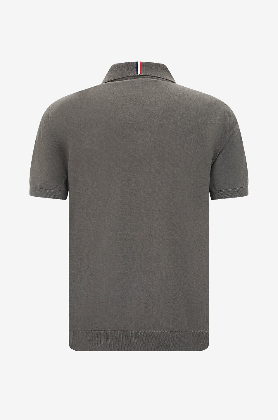 MONCLER Kurzärmeliges Feinstrick-Polohemd aus Baumwolle Matt Black Herren BRAUN 2