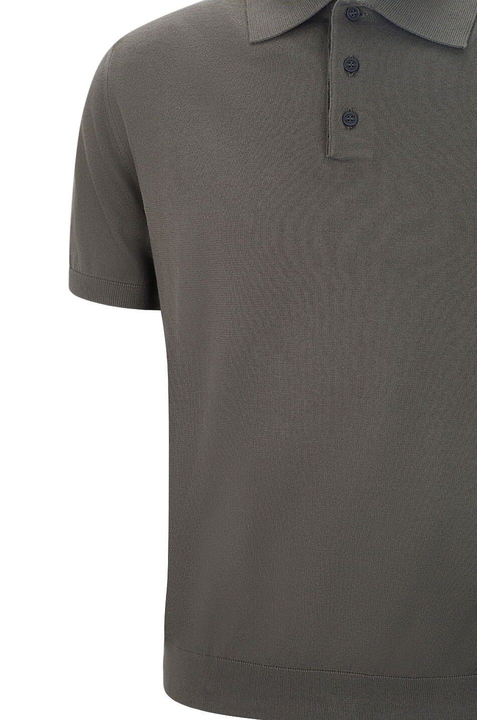 MONCLER Kurzärmeliges Feinstrick-Polohemd aus Baumwolle Matt Black Herren BRAUN 3