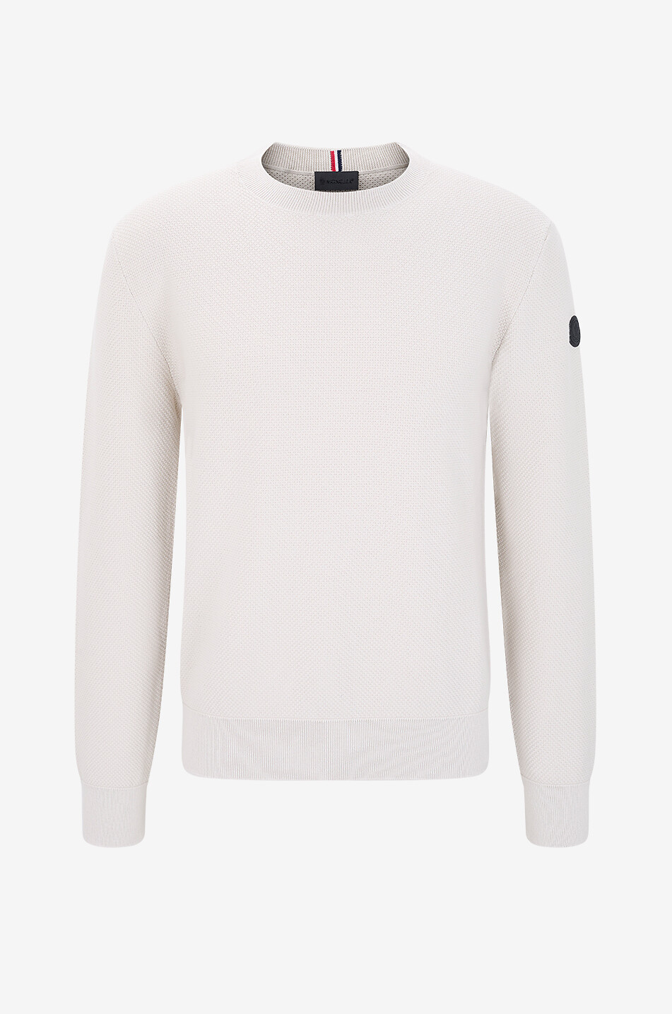 Pull à col rond en maille piquée de coton Matt Black
