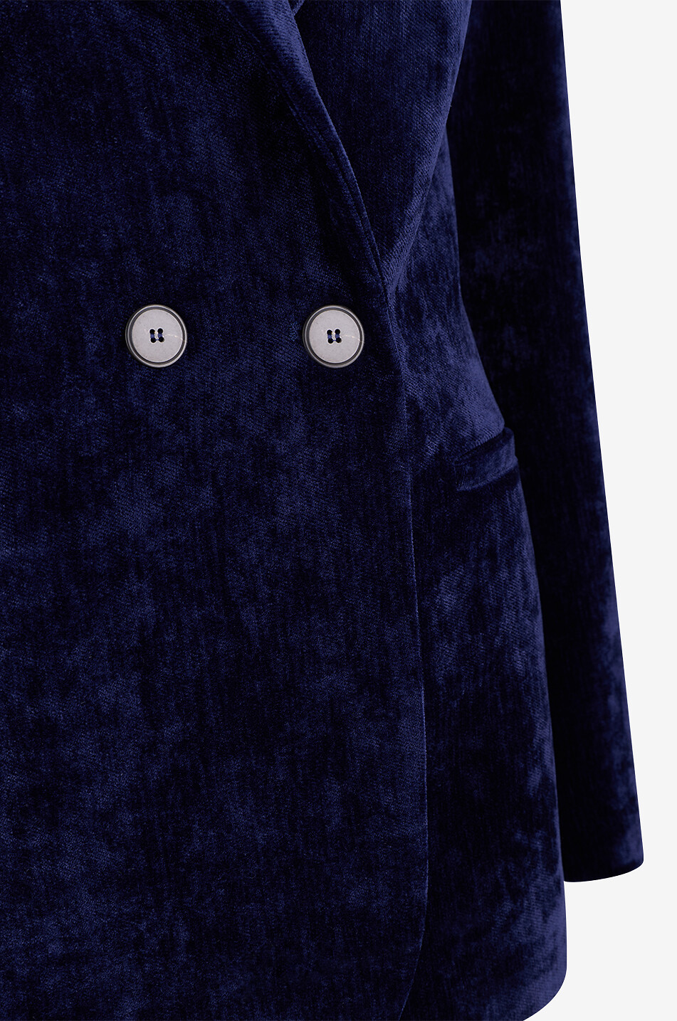 FORTE FORTE Velvet twill double-breasted fitted blazer Women DARK BLUE 3