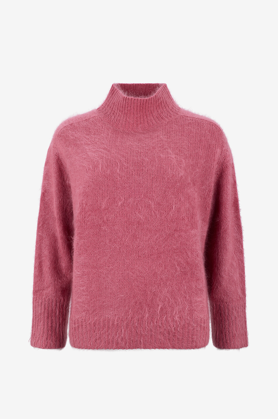 HEMISPHERE Pull à col montant boxy en cachemire brossé Femme ROUGE CLAIR 1
