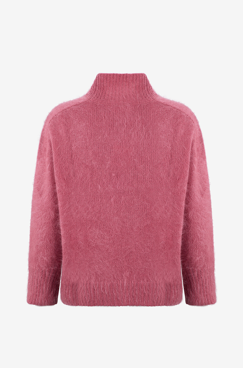HEMISPHERE Pull à col montant boxy en cachemire brossé Femme ROUGE CLAIR 2