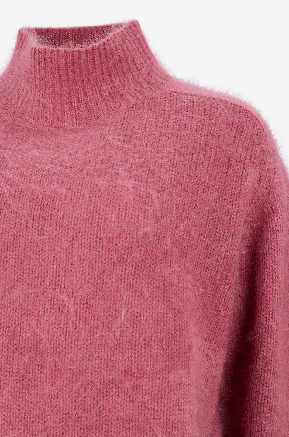 HEMISPHERE Pull à col montant boxy en cachemire brossé Femme ROUGE CLAIR 3