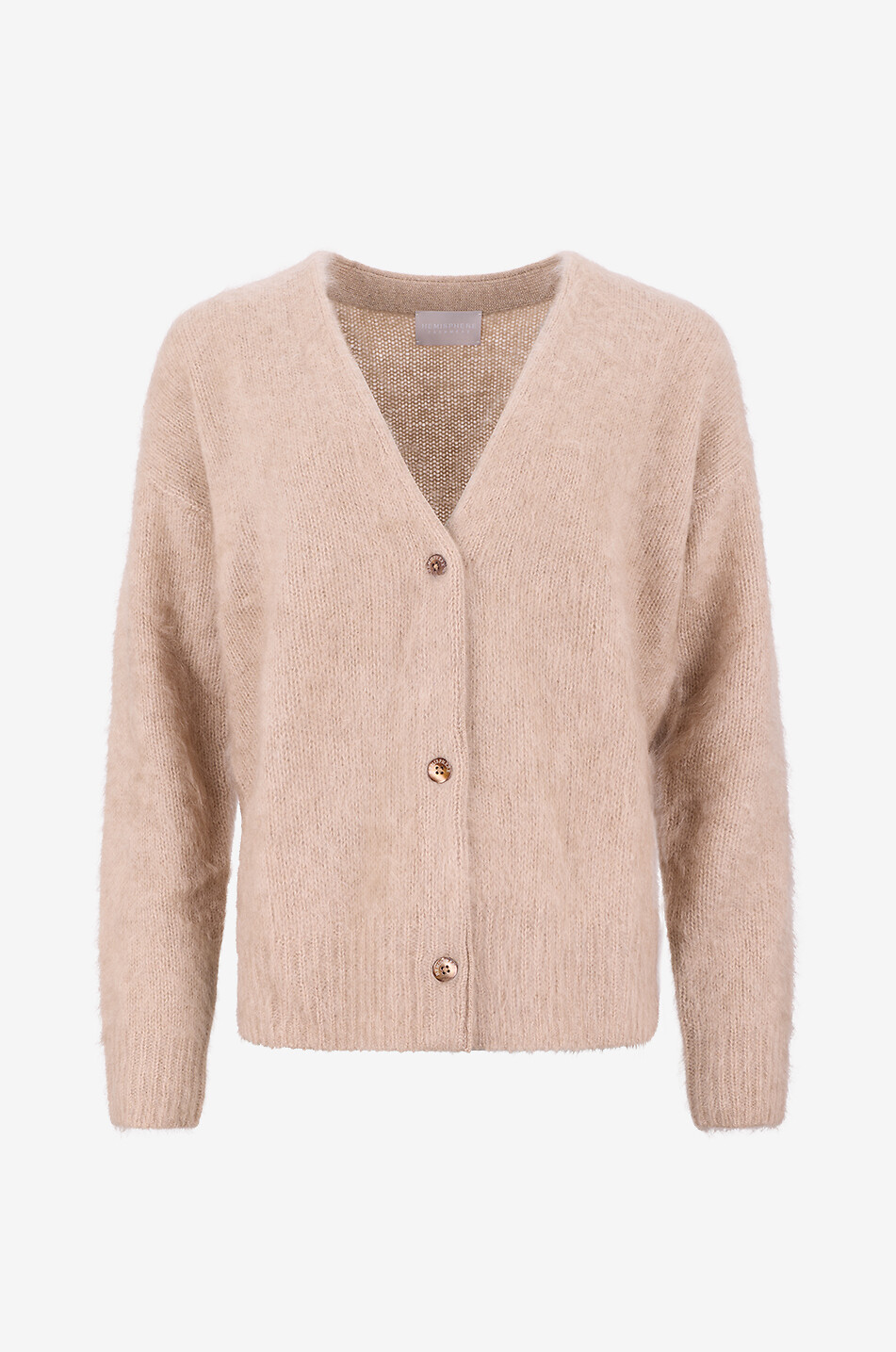 Cardigan à col V en cachemire brossé