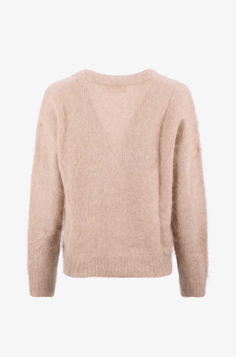 HEMISPHERE Cardigan à col V en cachemire brossé Femme Beige clair 2