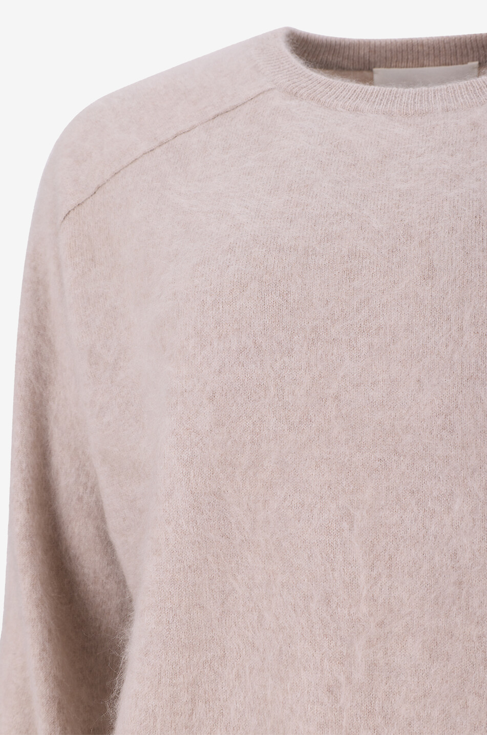 LISA YANG Pull à col rond en cachemire brossé Lexia Femme Beige clair 3