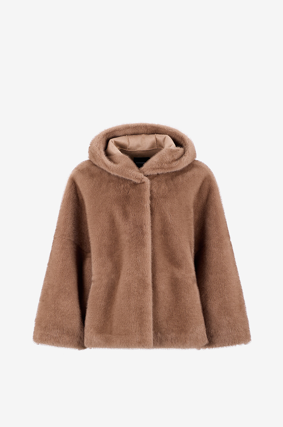 BONGENIE Faux fur hooded short coat Women [akeneo-beigefonce] 1