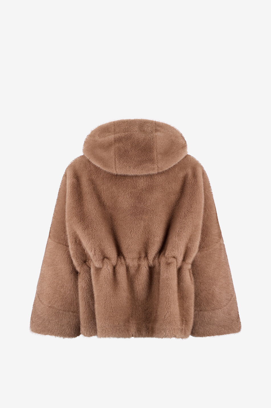 BONGENIE Faux fur hooded short coat Women [akeneo-beigefonce] 2