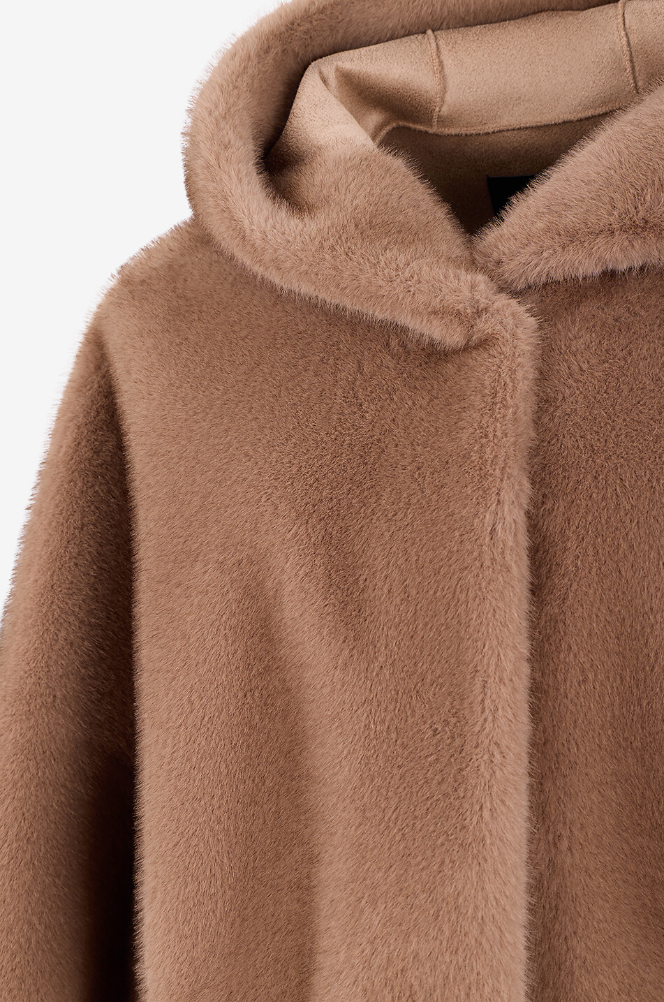 BONGENIE Faux fur hooded short coat Women [akeneo-beigefonce] 3