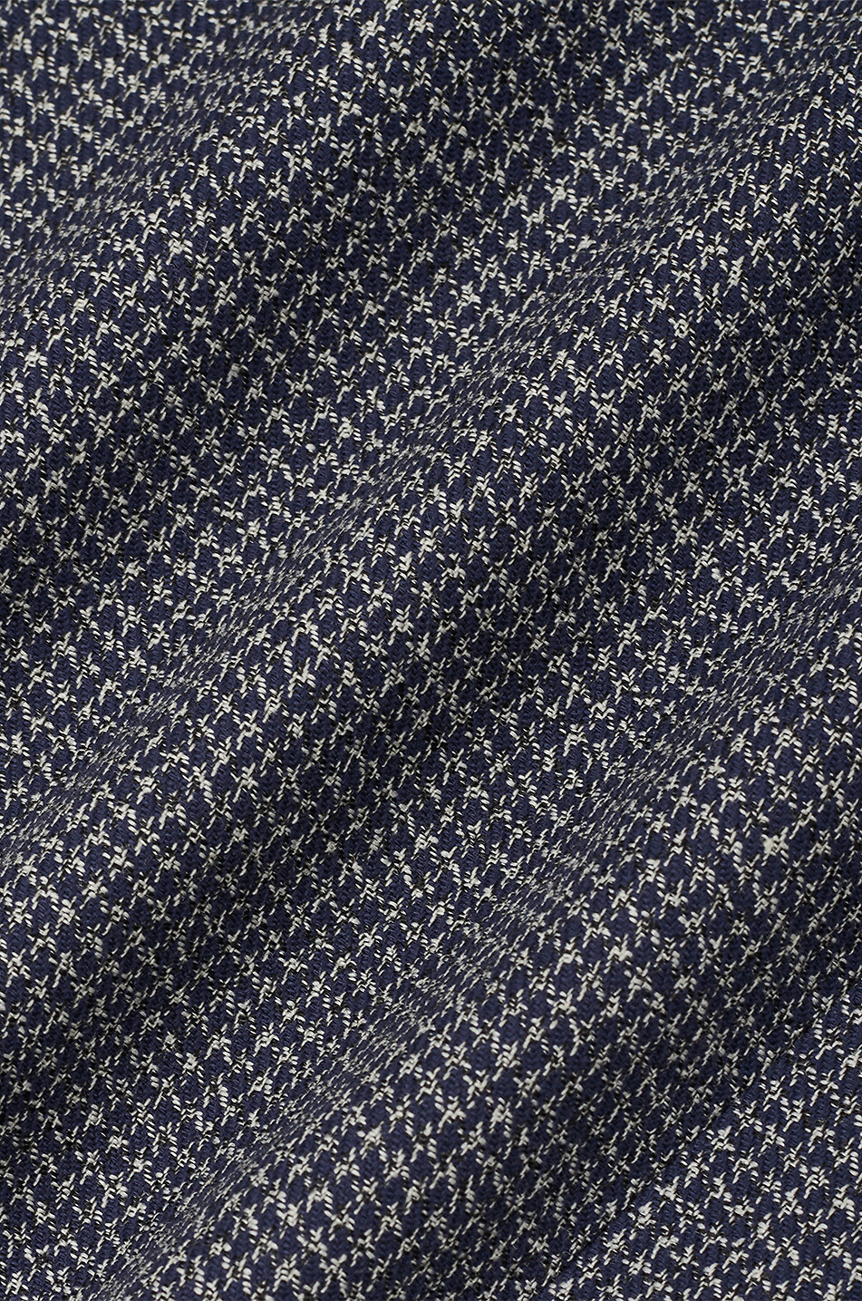 DROLE DE MONSIEUR Houndstooth mixed virgin wool lightweight high-neck jacket Men DARK BLUE 2