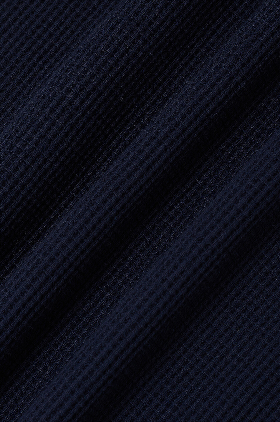 DROLE DE MONSIEUR Crew-neck long-sleeved waffle cotton T-shirt Men DARK BLUE 3