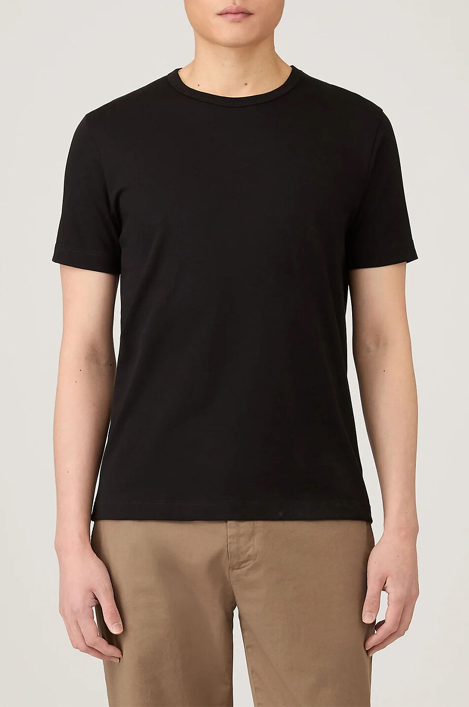 SUNSPEL Round neck Supima cotton jersey T-shirt Men BLACK 2