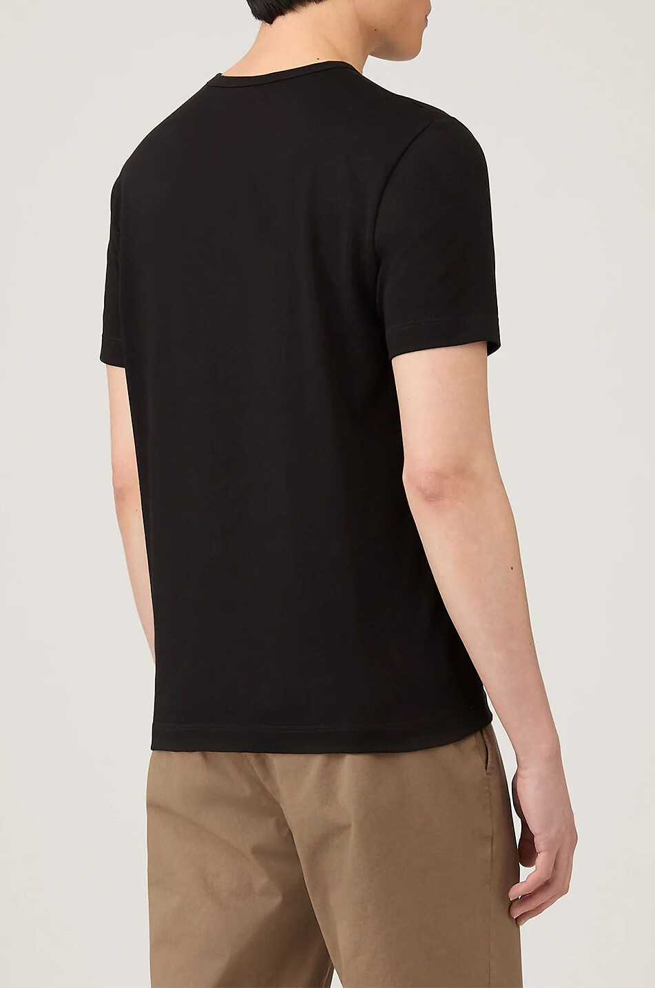 SUNSPEL Round neck Supima cotton jersey T-shirt Men BLACK 3