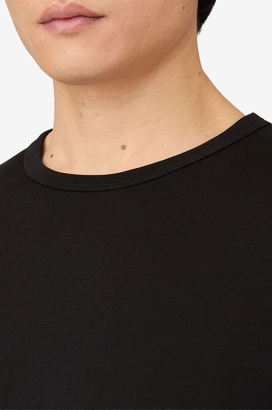 SUNSPEL Round neck Supima cotton jersey T-shirt Men BLACK 4