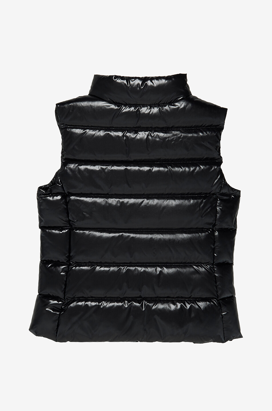 MONCLER Ghany girl's sleeveless shiny nylon down jacket Girl BLACK 2