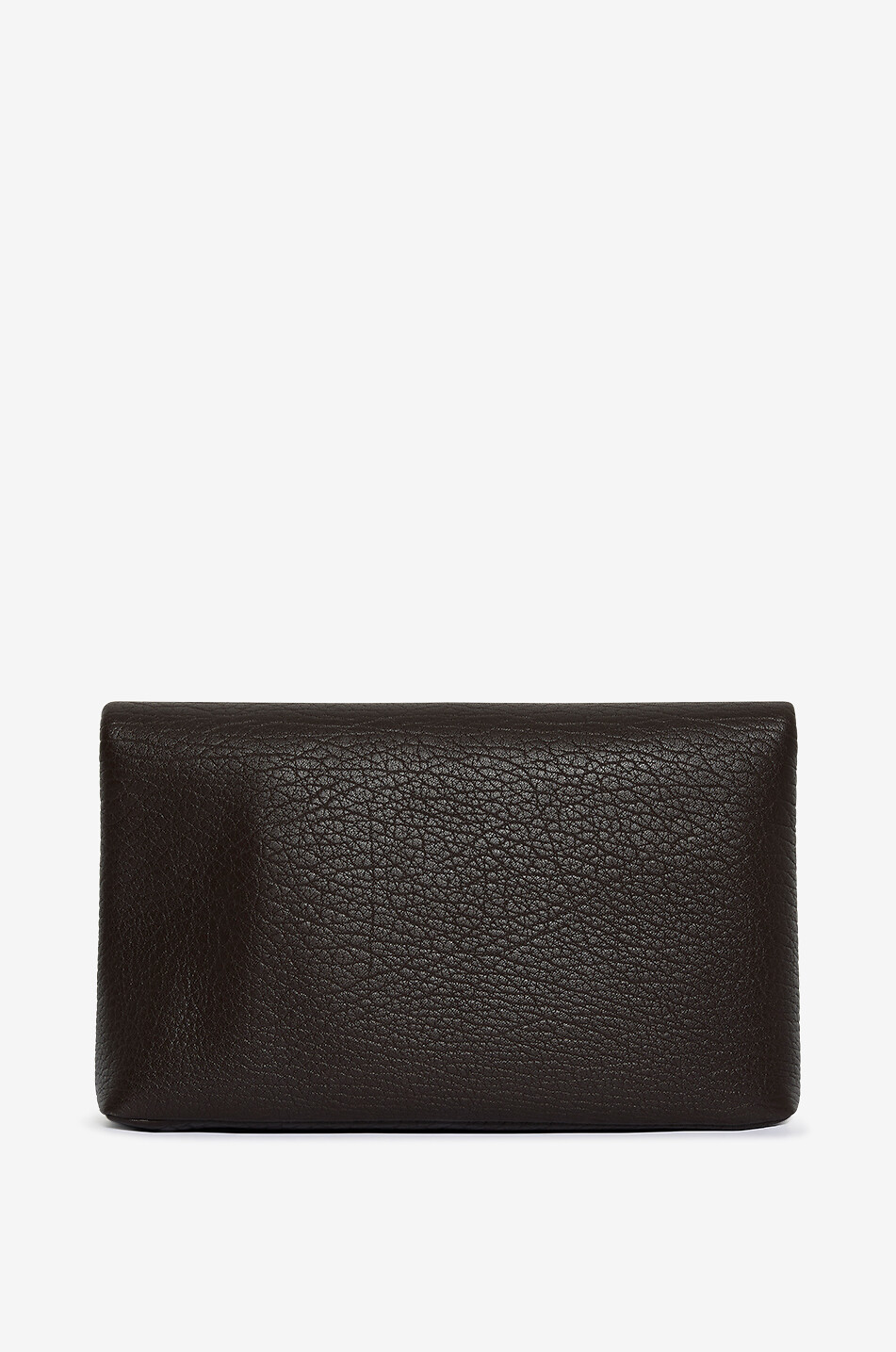 SAINT LAURENT PARIS Pochette enveloppe en cuir d'agneau grainé Cassandre Large Femme MARRON FONCÉ 3