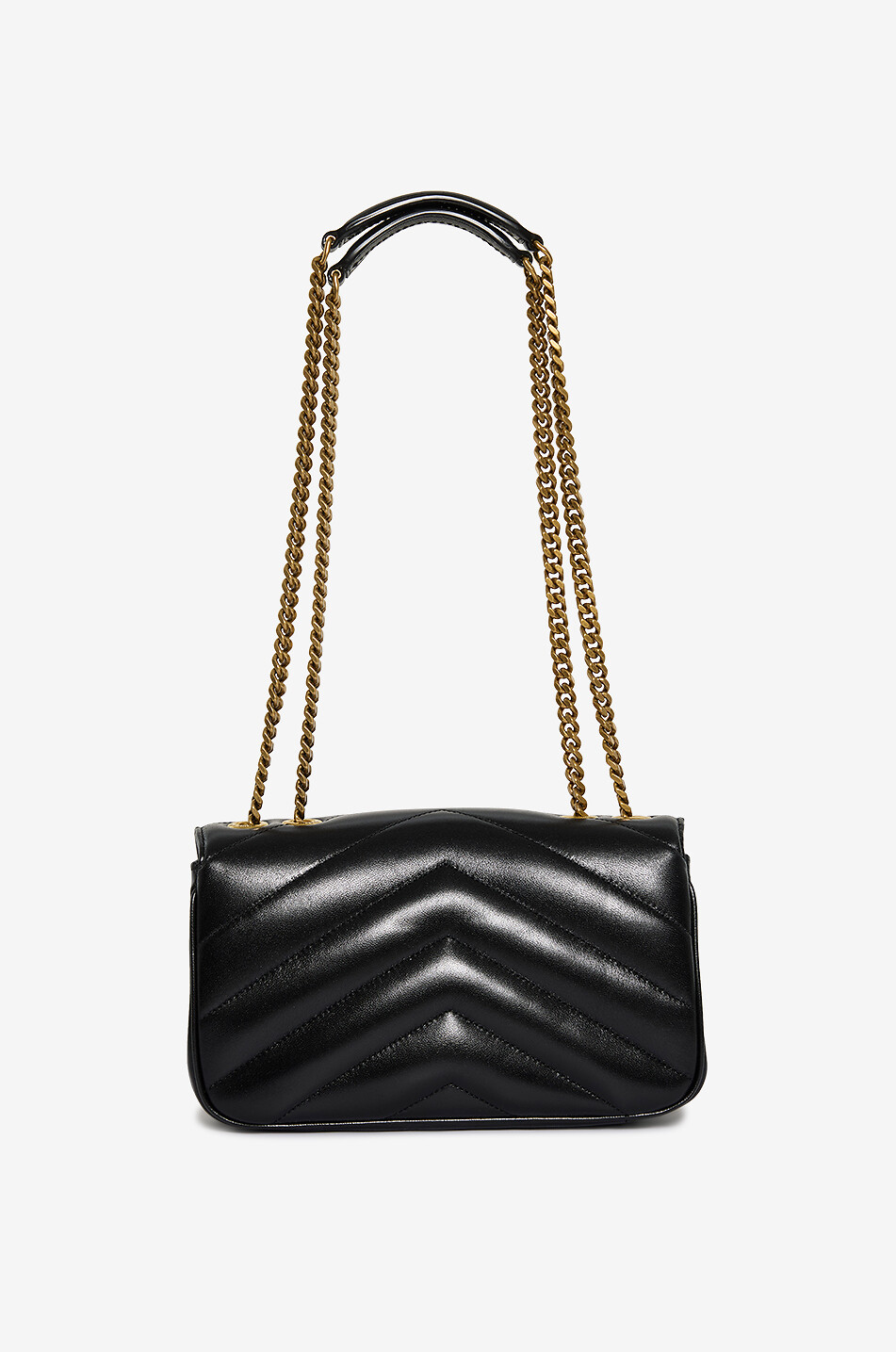 SAINT LAURENT PARIS Sac porté épaule en cuir d'agneau matelassé Loulou Small Femme NOIR 3